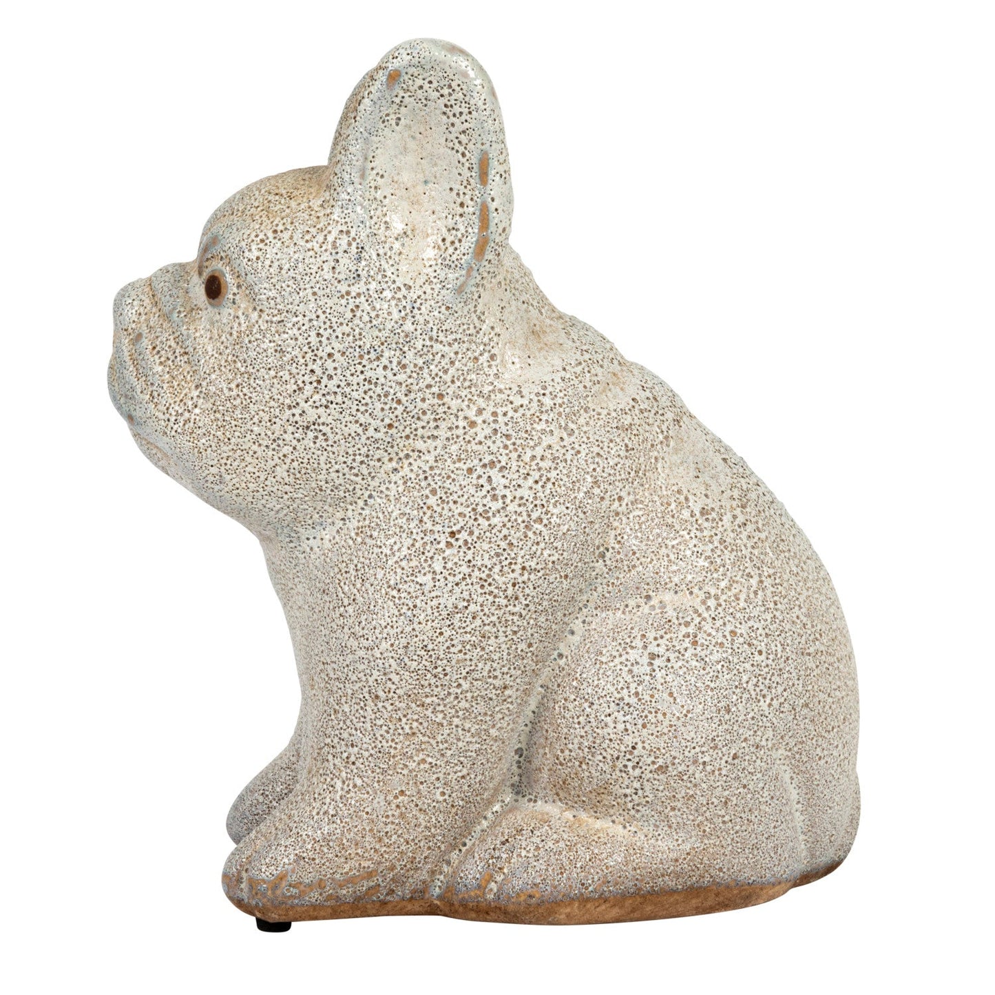 White Terracotta French Bulldog Figurine