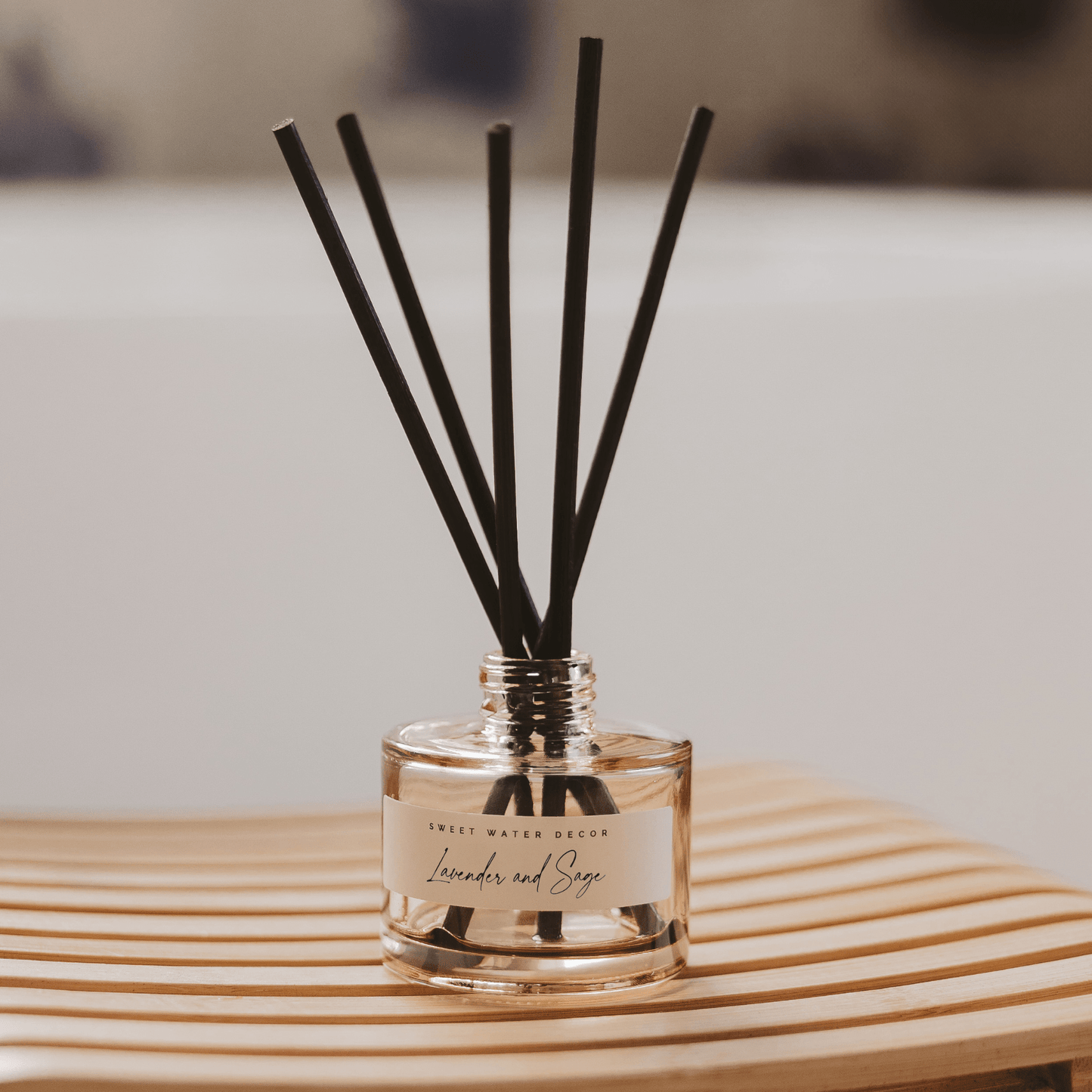 Lavender and Sage Tinted Glass Jar Reed Diffuser