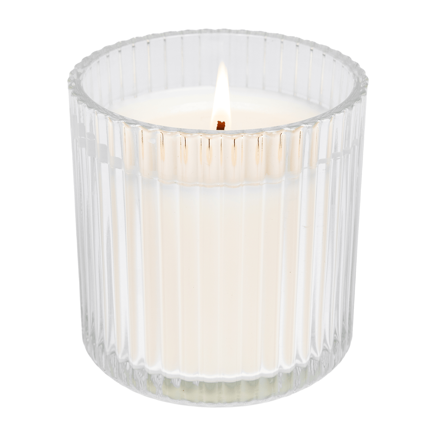 Cozy Season Fluted Soy Candle - Ribbed Glass Jar - 12 oz