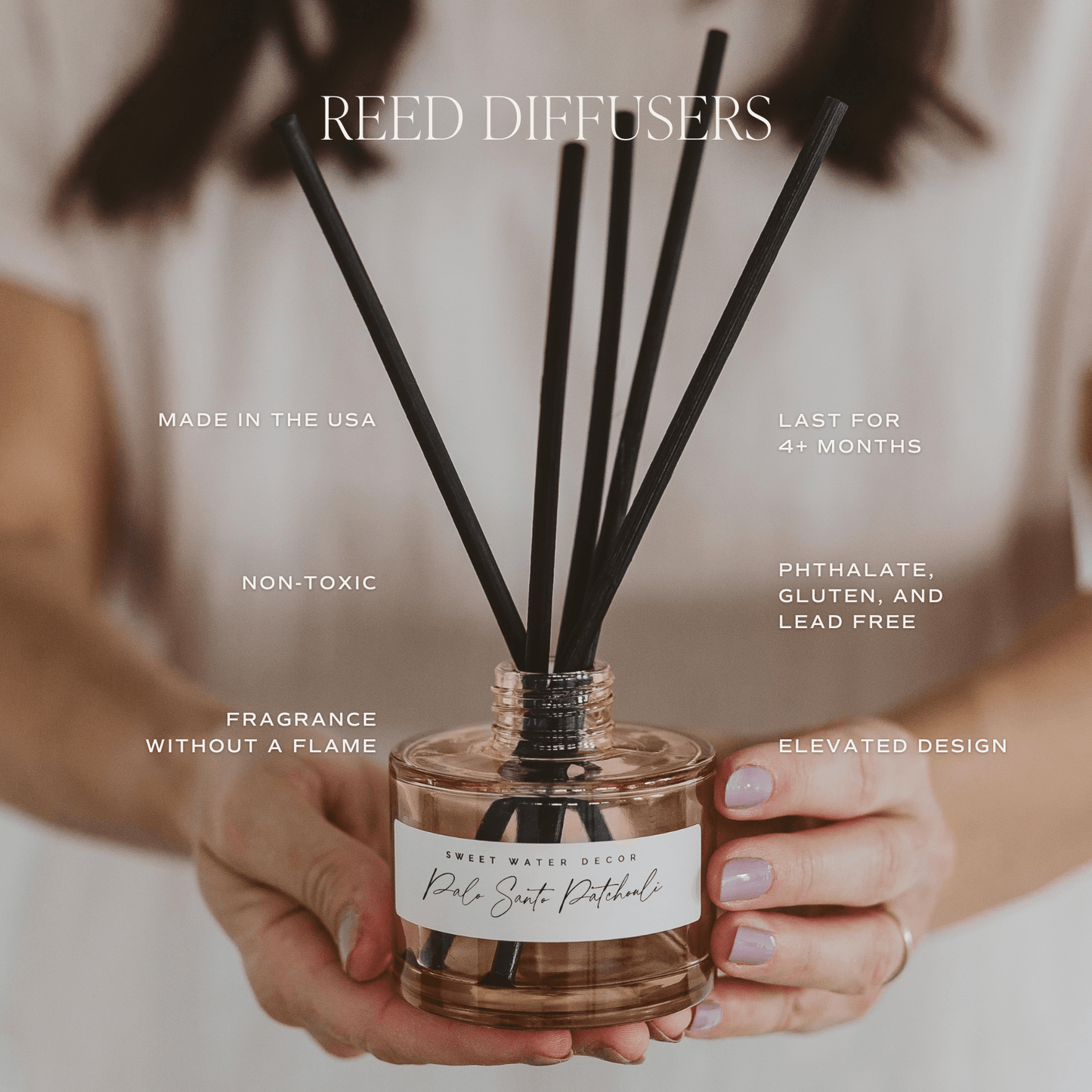 Lavender and Sage Tinted Glass Jar Reed Diffuser